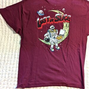 Lost in slice t shirt men's size XL maroon red burgundy retrofit
